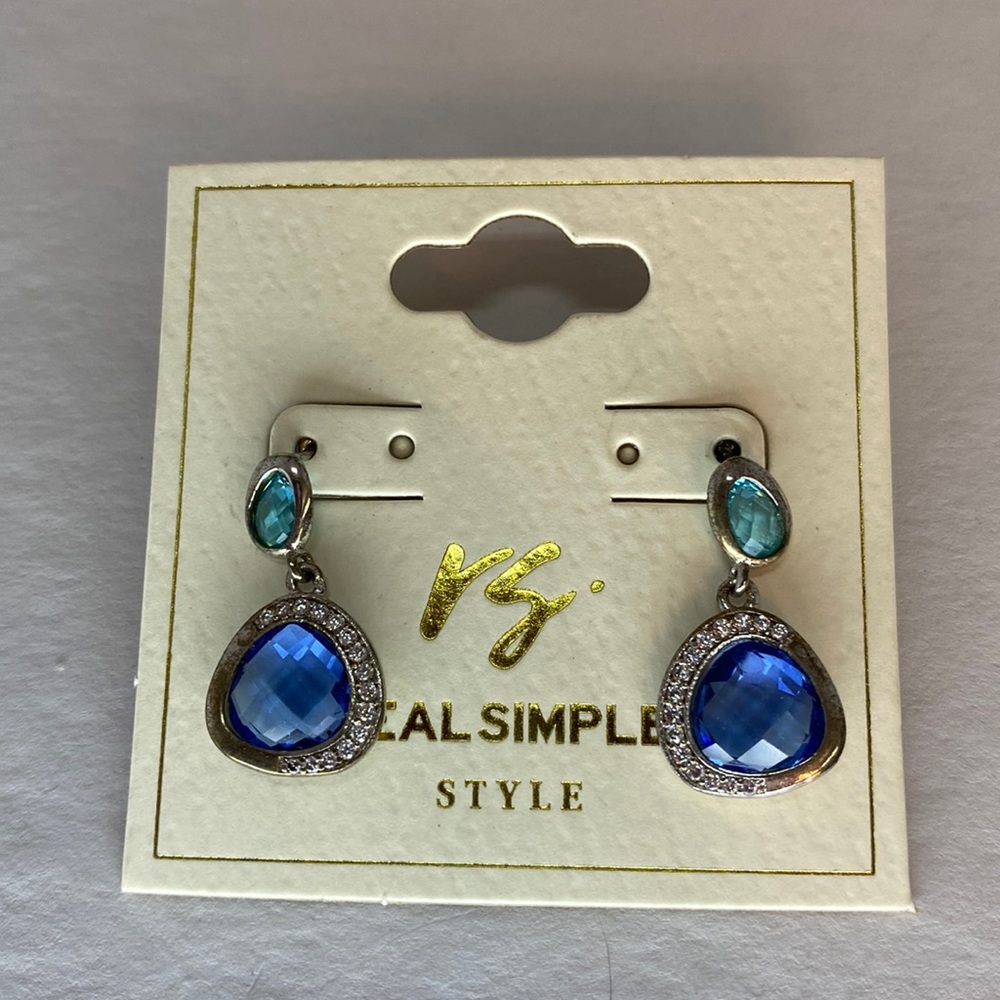 Real Simple blue turquoise drop earrings